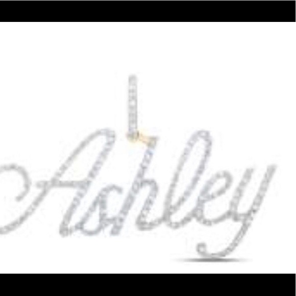 10k solid REAL gold custom pendant ASHLEY name REAL Diamonds, Free appraisal, - Picture 3 of 5